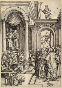 Het leven van de Maagd: De opdracht van de Maagd in de tempel door Albrecht Dürer