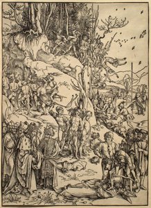 Het martelaarschap van de tienduizend door Albrecht Dürer
