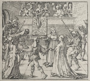 Het maskerbal door Albrecht Dürer