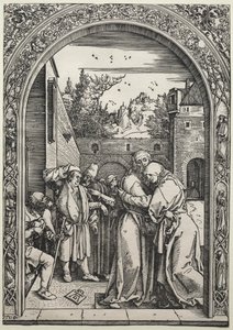 De Ontmoeting van Joachim en Anna bij de Gouden Poort door Albrecht Dürer