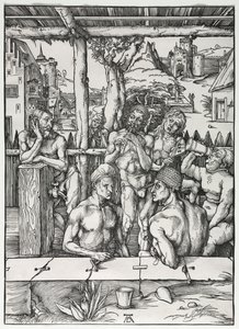 Het mannenbadhuis door Albrecht Dürer