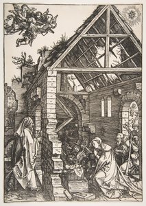 De Geboorte, uit Het Leven van de Maagd, 1502-3 door Albrecht Dürer