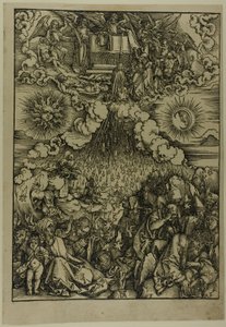 Het Openen van het Vijfde en Zesde Zegel, uit De Apocalyps door Albrecht Dürer