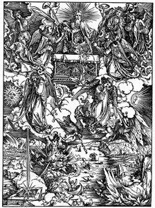 De opening van het zevende zegel, De zeven engelen met de trompetten, 1498, 1936 door Albrecht Dürer