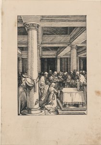 De Presentatie van Christus in de Tempel, uit Het Leven van de Maagd door Albrecht Dürer