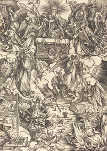 De zeven engelen met de trompetten, waarschijnlijk ca. 1496-1498 door Albrecht Dürer