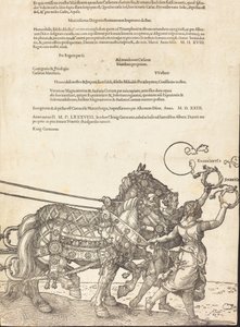 De triomfwagen van Maximiliaan I De grote triomfwagen [plaat 8 van 8], Latijnse editie