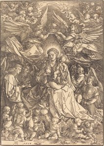 De Maagd omringd door vele engelen door Albrecht Dürer