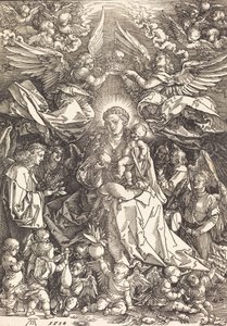 De Maagd omringd door vele engelen door Albrecht Dürer