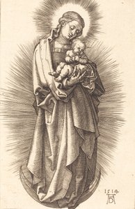 De Maagd en het Kind op een halve maan met een diadeem, 1514 door Albrecht Dürer
