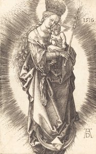 De Maagd en het Kind op een maansikkel met een scepter en een sterrenkroon, 1516 door Albrecht Dürer