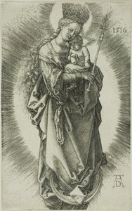 De Maagd op een maansikkel met een kroon van sterren en een scepter door Albrecht Dürer