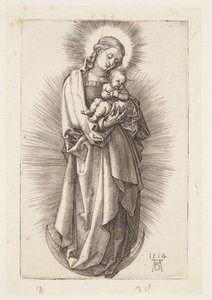 De Maagd op de halve maan met een diadeem door Albrecht Dürer