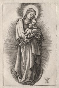 De Maagd met Haarband op een Halve Maan door Albrecht Dürer