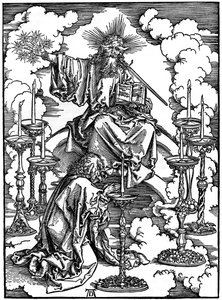 De Visie van De Zeven Kandelaren uit de Apocalyps door Albrecht Dürer