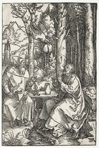 Het Bezoek van St. Antonius aan St. Paulus de Kluizenaar door Albrecht Dürer