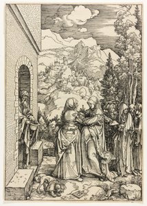 De Visitatie, uit Het Leven van de Maagd door Albrecht Dürer