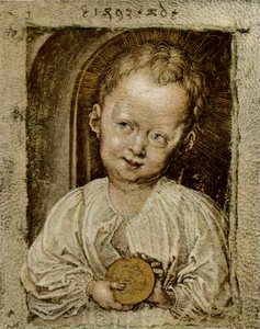 De jongen Jezus als Redder door Albrecht Dürer