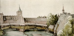 De droogdok bij Hallertor in Neurenberg door Albrecht Dürer