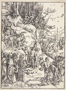 Het martelaarschap van de tienduizend door Albrecht Dürer