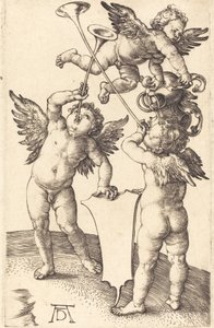 Drie Genii, ca. 1505 door Albrecht Dürer