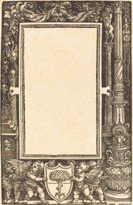 Titelrand met Putti die de Pirckheimer-wapens vasthouden, waarschijnlijk 1513 door Albrecht Dürer