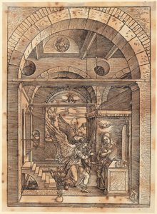 De verloving van Maria, blad 7 van de reeks „Het leven van Maria” door Albrecht Dürer