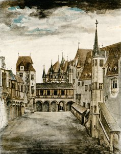 Uitzicht op de kasteeltuin
