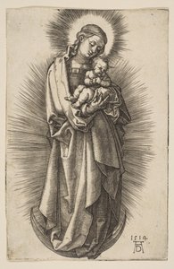 Maagd en kind op de halve maan met een diadeem door Albrecht Dürer