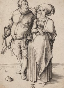 Een kok en zijn vrouw, ca. 1496 (gravure) door Albrecht Dürer