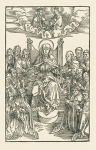 Birgitta omringd door nonnen en monniken door Albrecht Dürer or Duerer