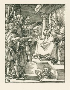 Christus voor Kajafas, ca. 1508-09 (houtsnede) door Albrecht Dürer or Duerer