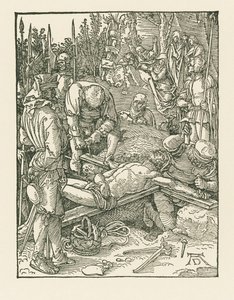 Christus aan het kruis genageld, c.1509 (houtsnede) door Albrecht Dürer or Duerer