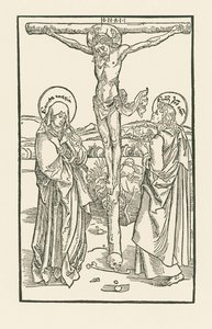 Christus aan het kruis met Maria Maagd en Johannes door Albrecht Dürer or Duerer