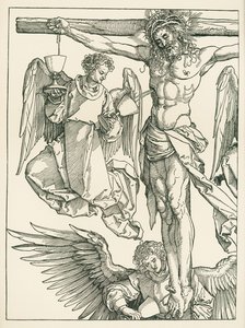 Christus aan het kruis met drie engelen, ca. 1513-13 (houtsnede) door Albrecht Dürer or Duerer