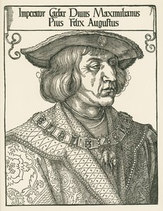 Keizer Maximiliaan I, ca. 1519 (houtsnede) door Albrecht Dürer or Duerer