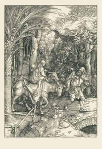 Vlucht naar Egypte, ca.1504 (houtsnede) door Albrecht Dürer or Duerer