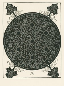 Knoop met kleine zwarte cirkel in het midden die zes keer wordt herhaald door Albrecht Dürer or Duerer