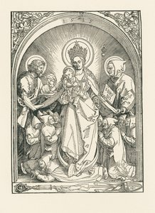 Madonna met kartuizer monniken, de heiligen Johannes de Doper en Bruno door Albrecht Dürer or Duerer