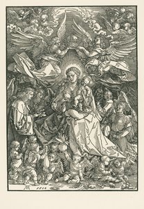 Maria Maagd gekroond door twee Engelen door Albrecht Dürer or Duerer