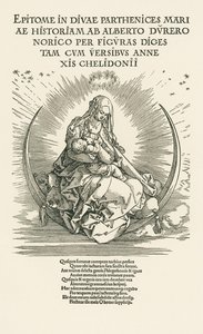 Maria Maagd met Kind in Glorie, ca. 1511 (houtsnede) door Albrecht Dürer or Duerer