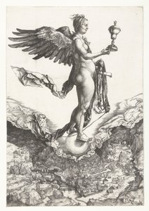 Nemesis (Het grote fortuin) door Albrecht Dürer or Duerer