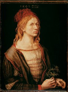 Zelfportret met een distel door Albrecht Dürer