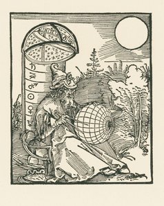 Zittende astronoom met een wereldbol door Albrecht Dürer or Duerer