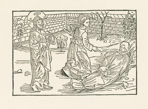 Zesde werk van Barmhartigheid: Zorg voor de begrafenis van een medemens door Albrecht Dürer or Duerer
