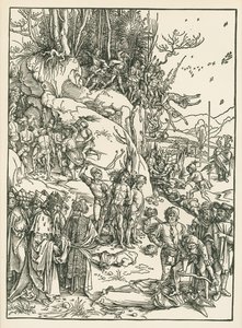Het martelaarschap van de tienduizend, ca. 1496 (houtsnede) door Albrecht Dürer or Duerer