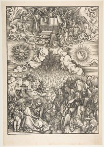 De opening van het vijfde en zesde zegel, uit de Apocalyps door Albrecht Dürer