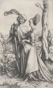 De Promenade, c.1496-1497 (gravure) door Albrecht Dürer