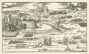 De belegering van een fort. Linker blok door Albrecht Dürer or Duerer