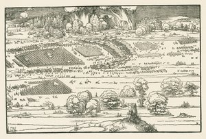 De belegering van een fort. Rechter blok door Albrecht Dürer or Duerer